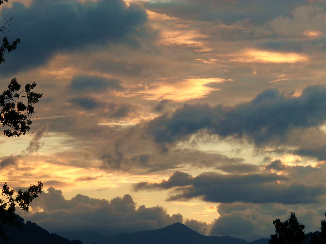 sunset clouds sky free photo