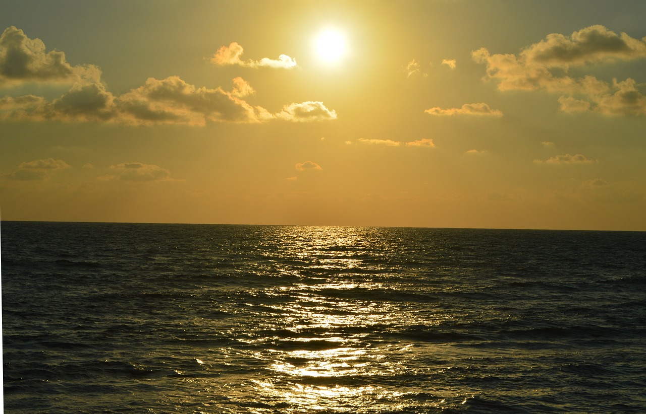sunset sea israel free photo