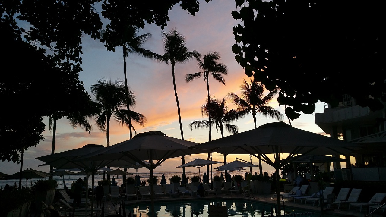sunset beach hawaii free photo