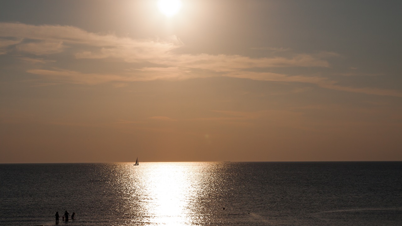 sunset sea north sea free photo