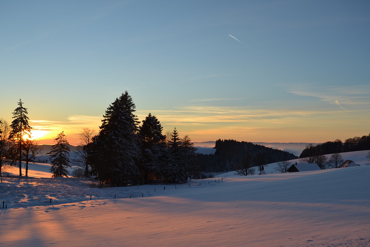 sunset black forest panorama free photo