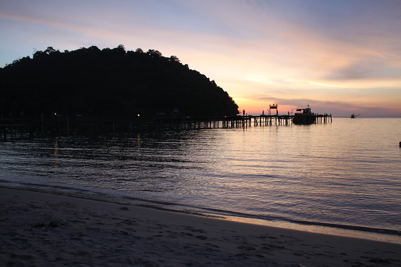 sunset the island of koh kood beach free photo