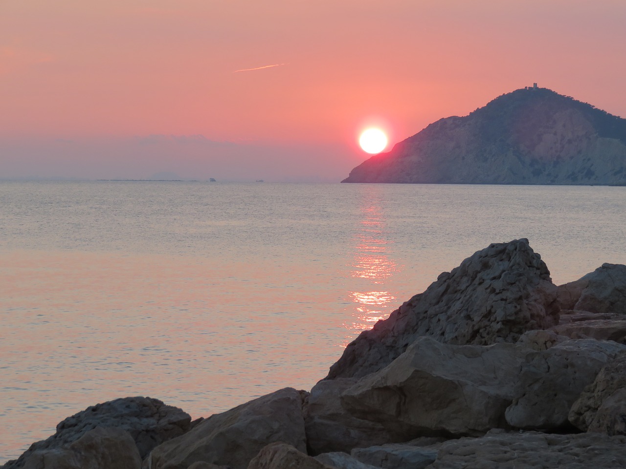 sunset mediterranean sea free photo