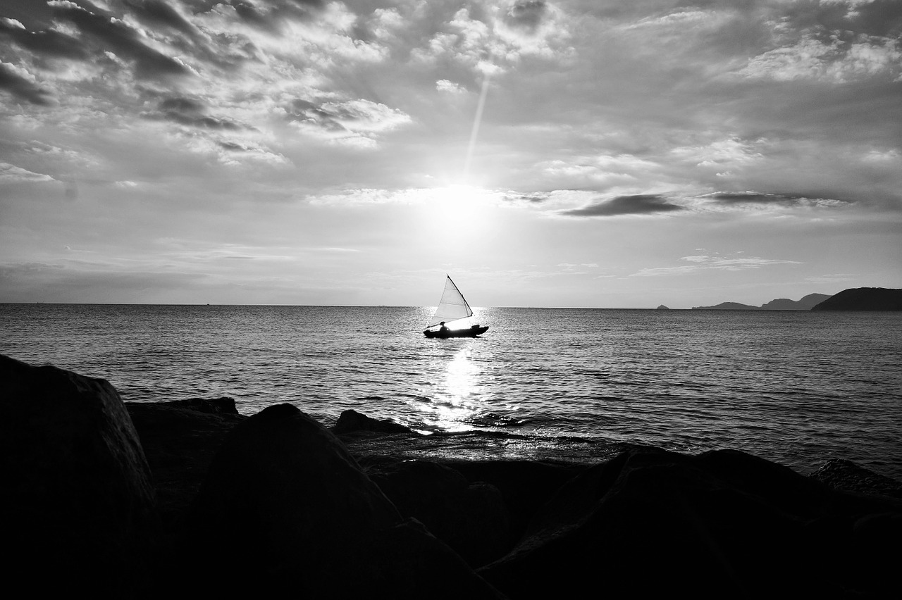 sunset backlight boat free photo