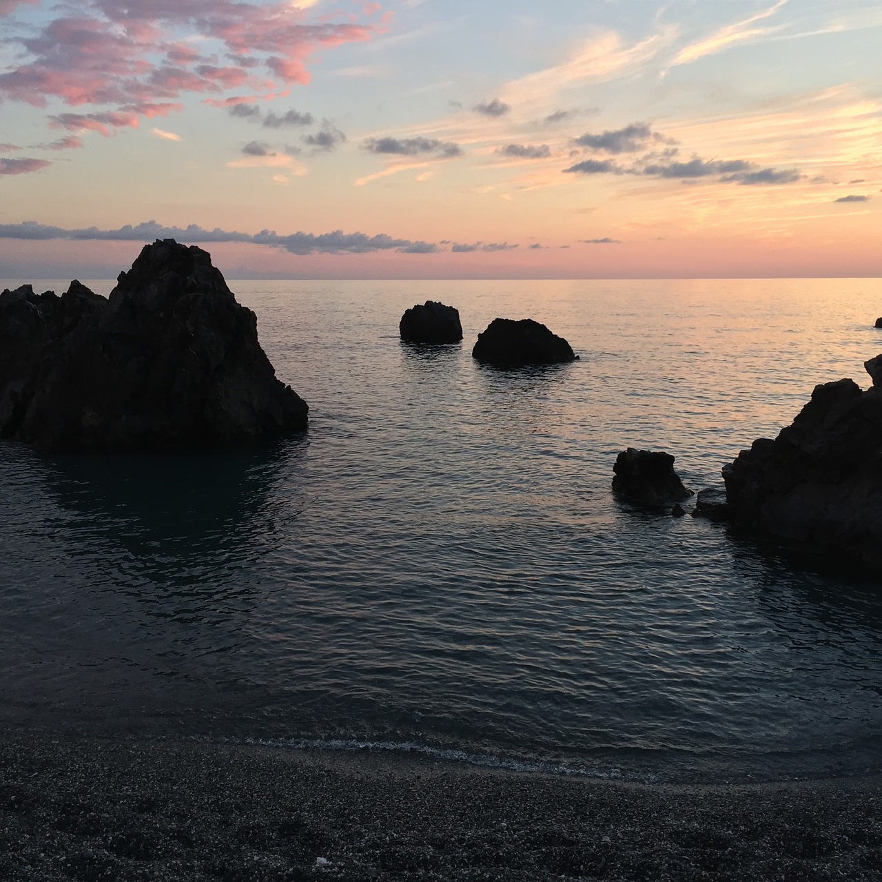 sunset sea calabria-scalea free photo