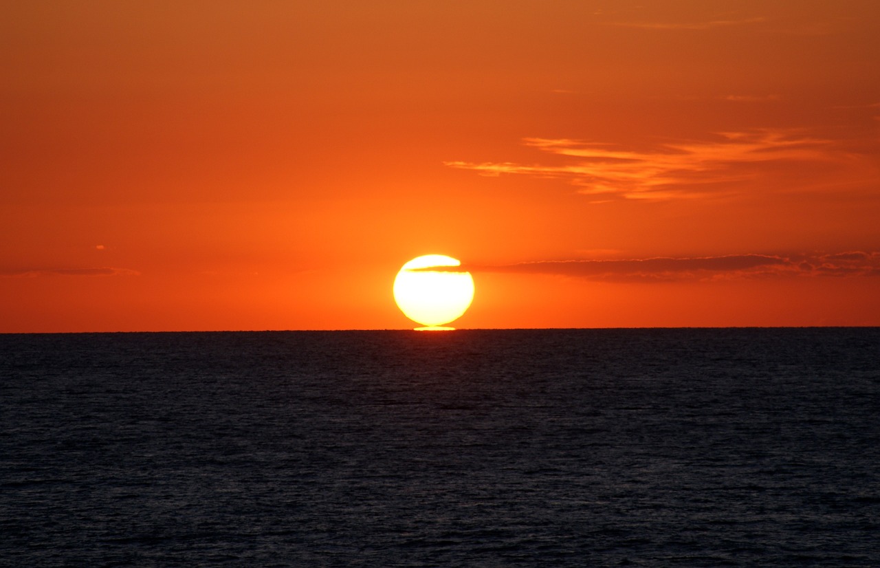 sunset sea beach free photo