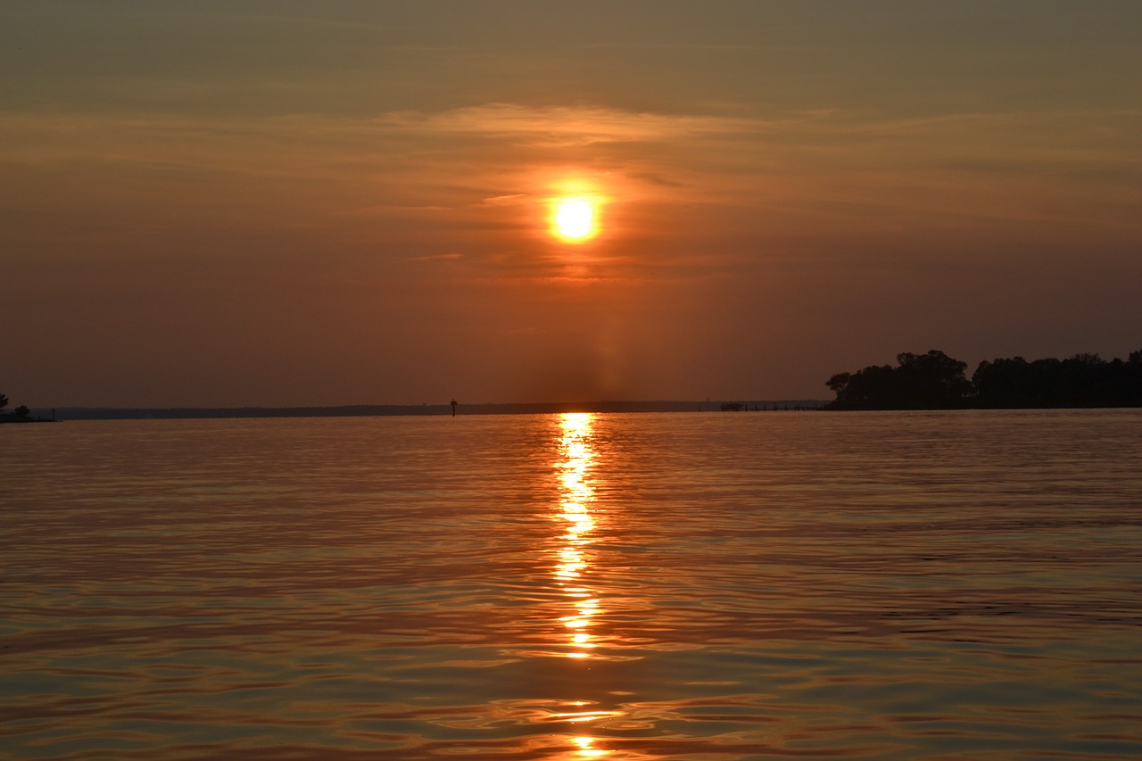 sunset water landscape free photo