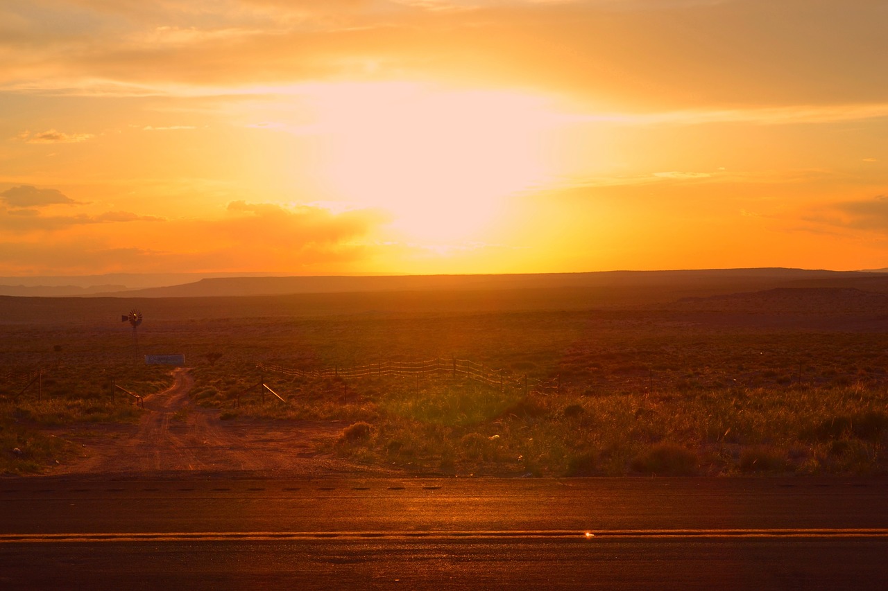 sunset arizona desert free photo