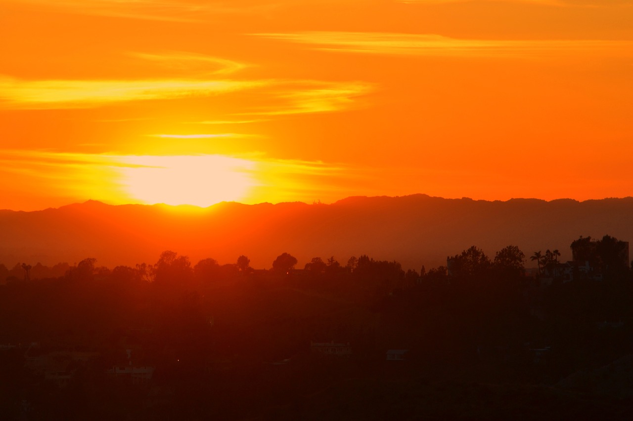 sunset hollywood los angeles free photo