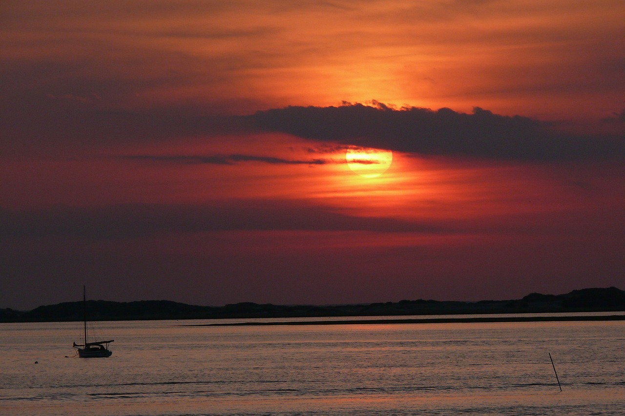 sunset cape cod sea free photo