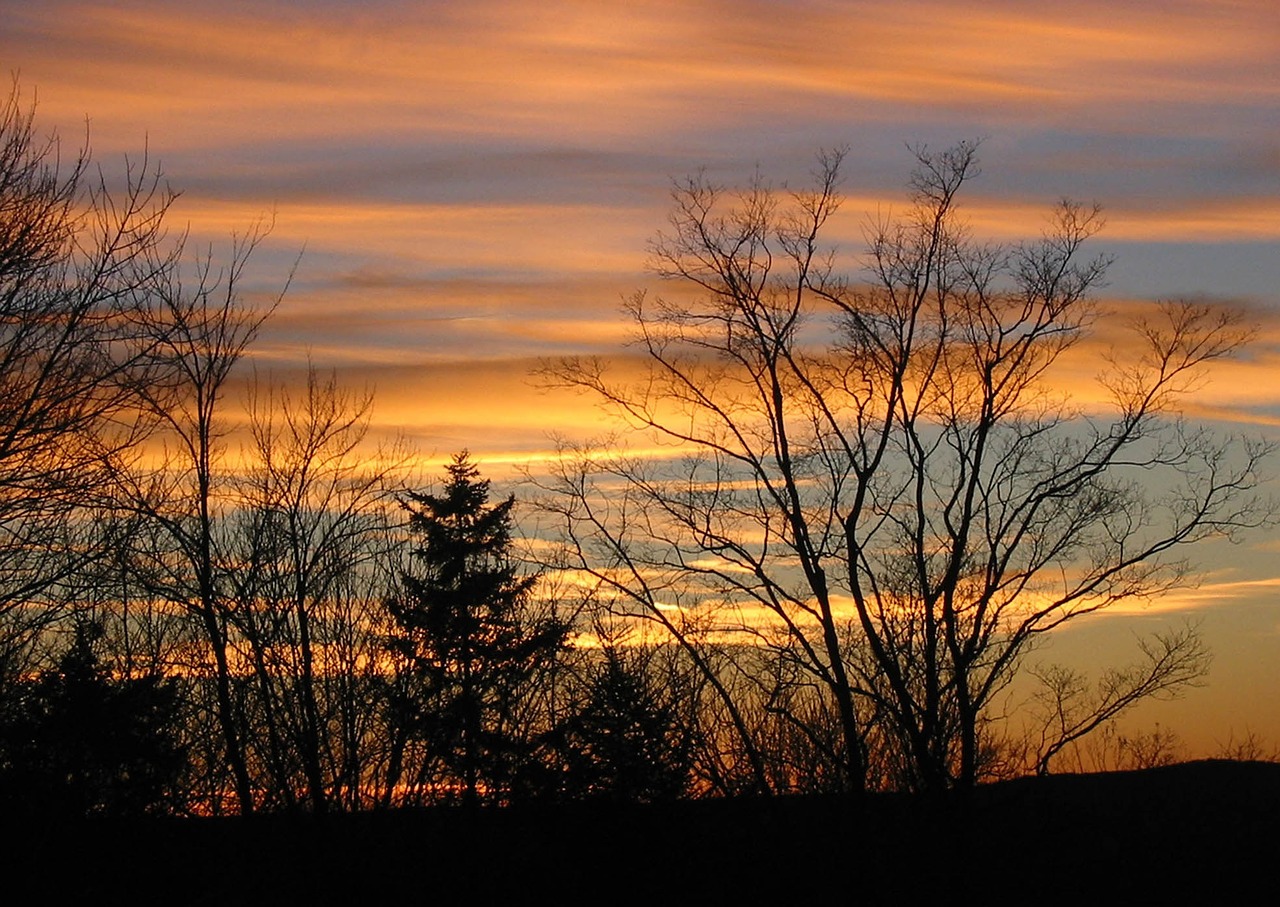 sunset winter outdoor free photo