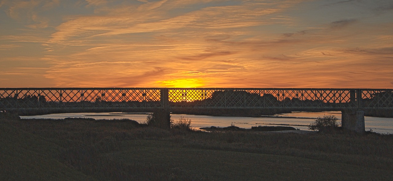 sunset loire river free photo