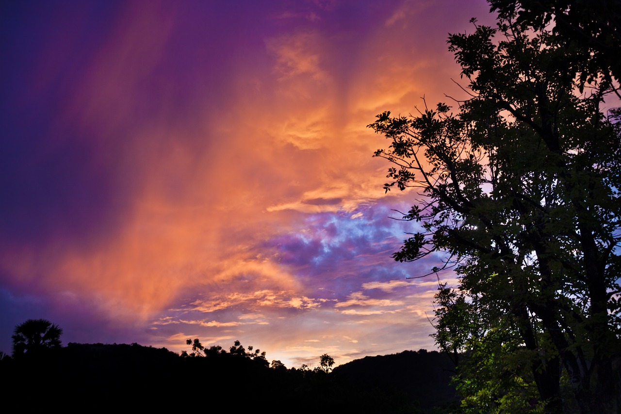 sunset clouds evening free photo