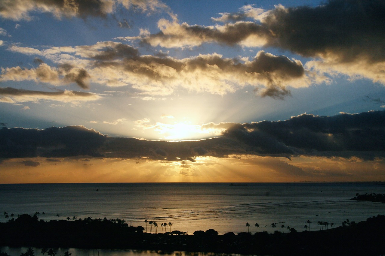 sunset honolulu hawaii free photo