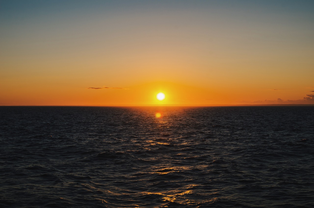 sunset sea ocean free photo