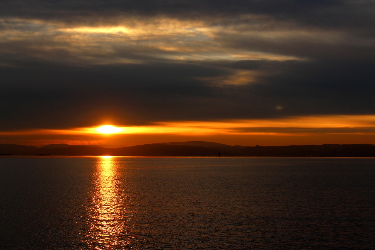 sunset oslofjord oslo free photo