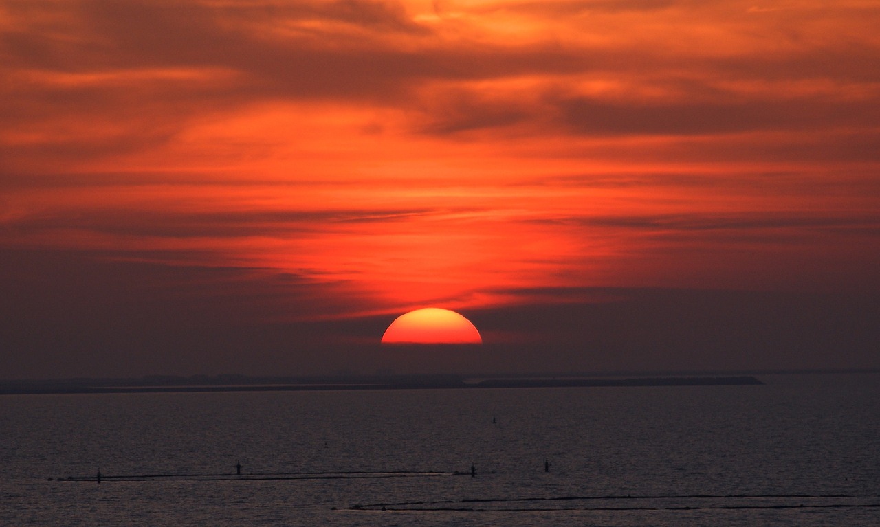 sunset red sun free photo