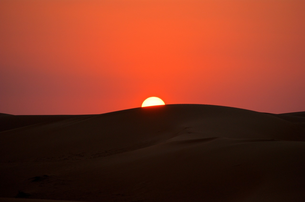 sunset desert sand free photo