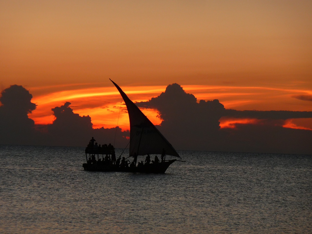 sunset zanzibar sea free photo