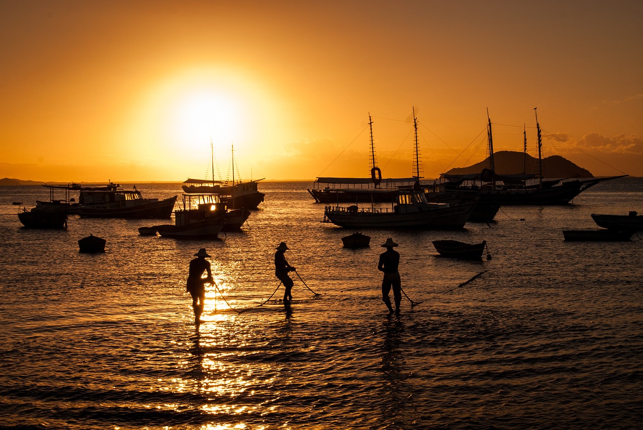 sunset brazil beach free photo