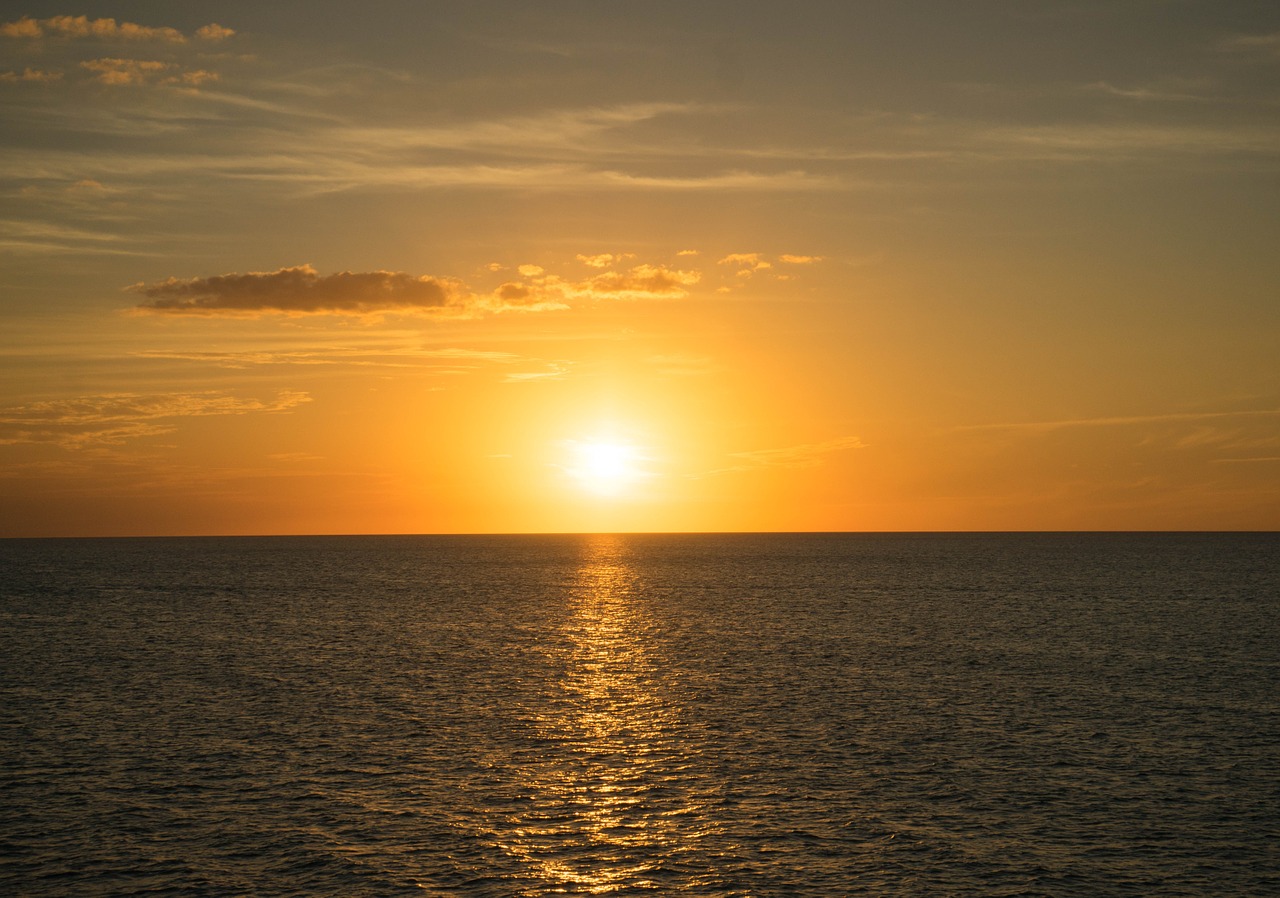 sunset seascape orange free photo