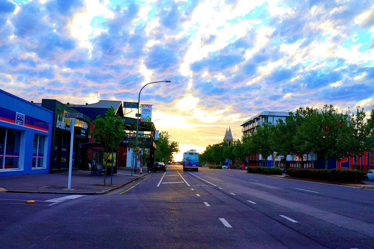 sunset adelaide golden hour central business district free photo