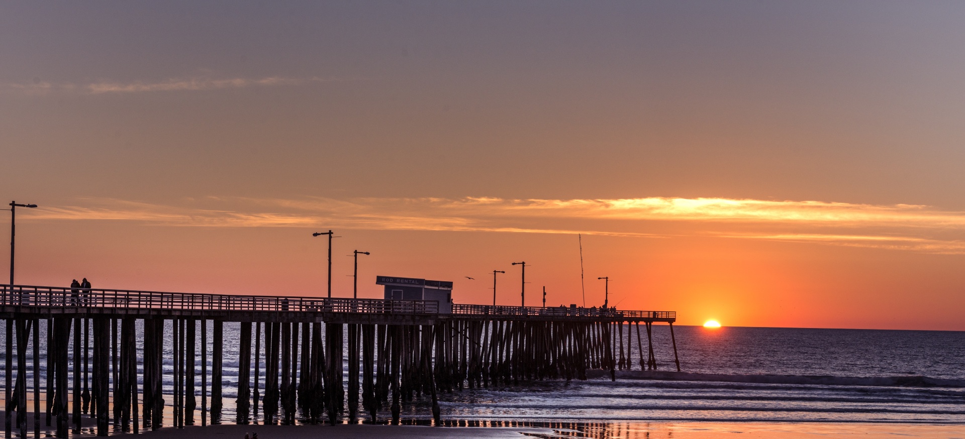 seascape sunset pier free photo