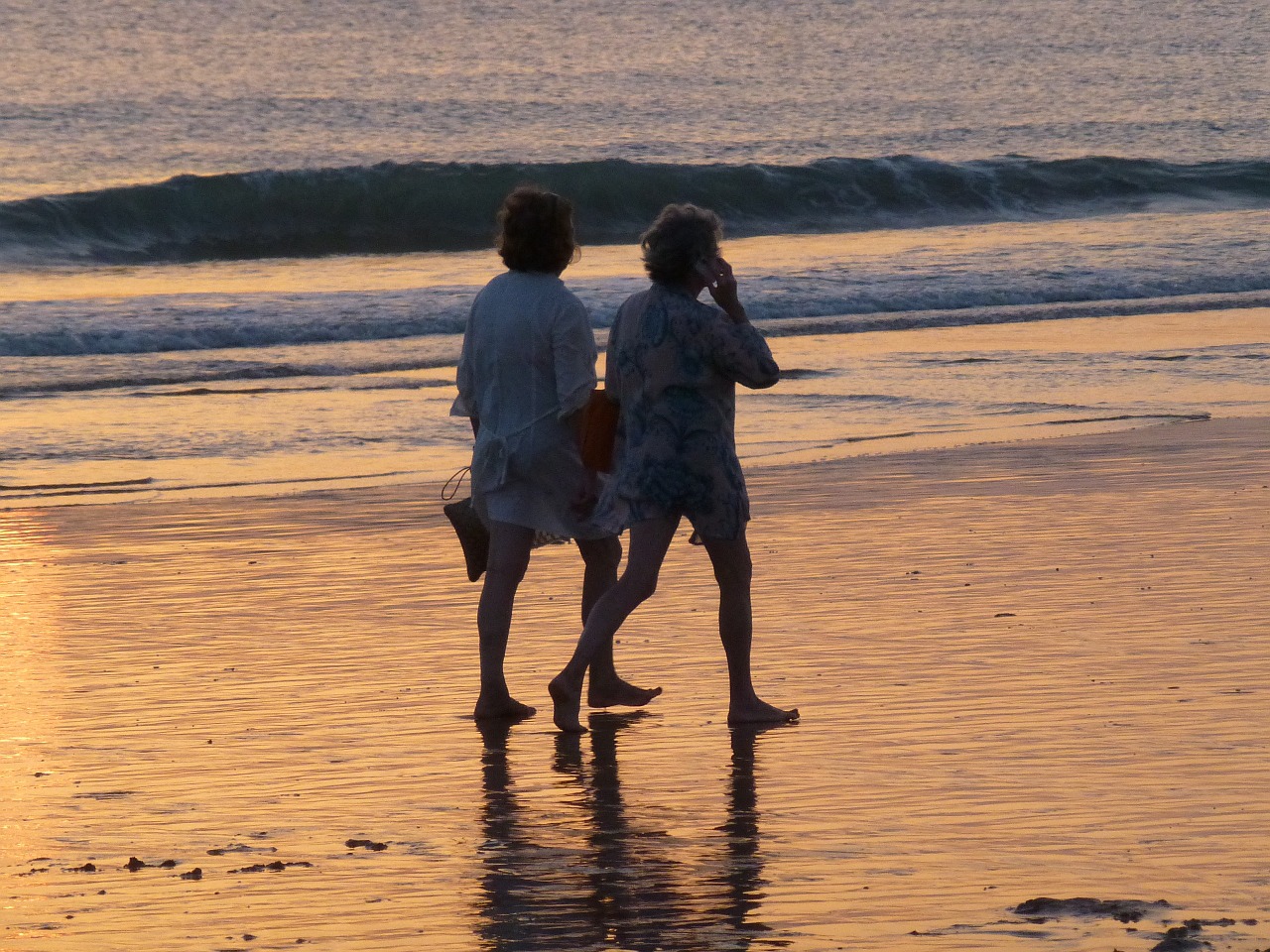 sunset beach water free photo