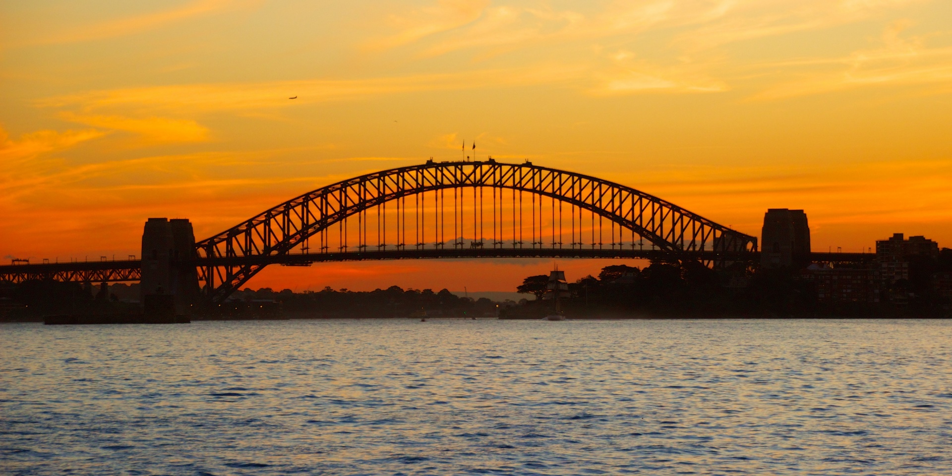 sunset bridge sydney free photo