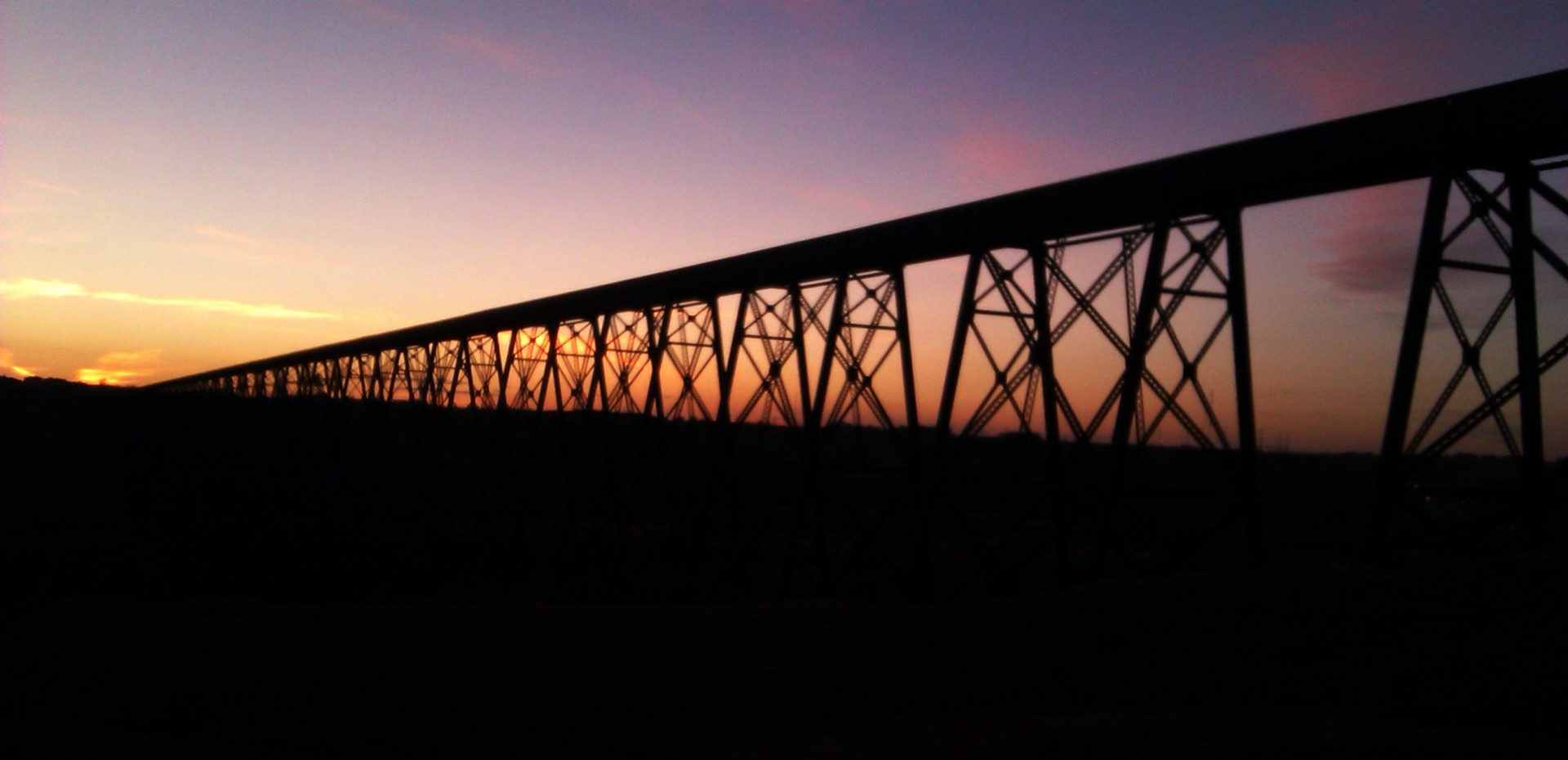 sunset nature bridge free photo