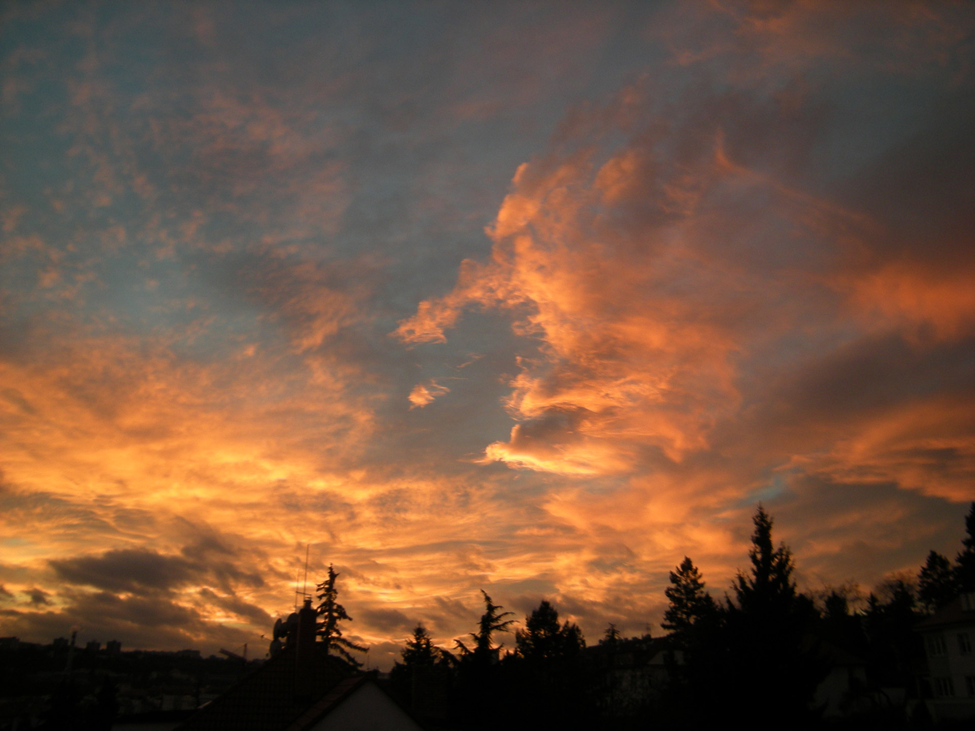 sunset clouds landscapes free photo