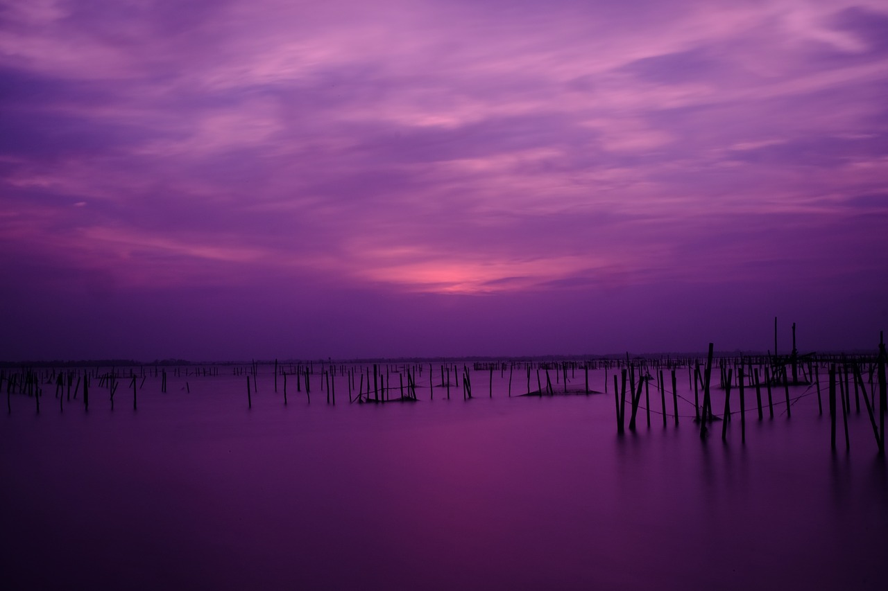 sunset in tam giang lagoon vietnam sunset free photo
