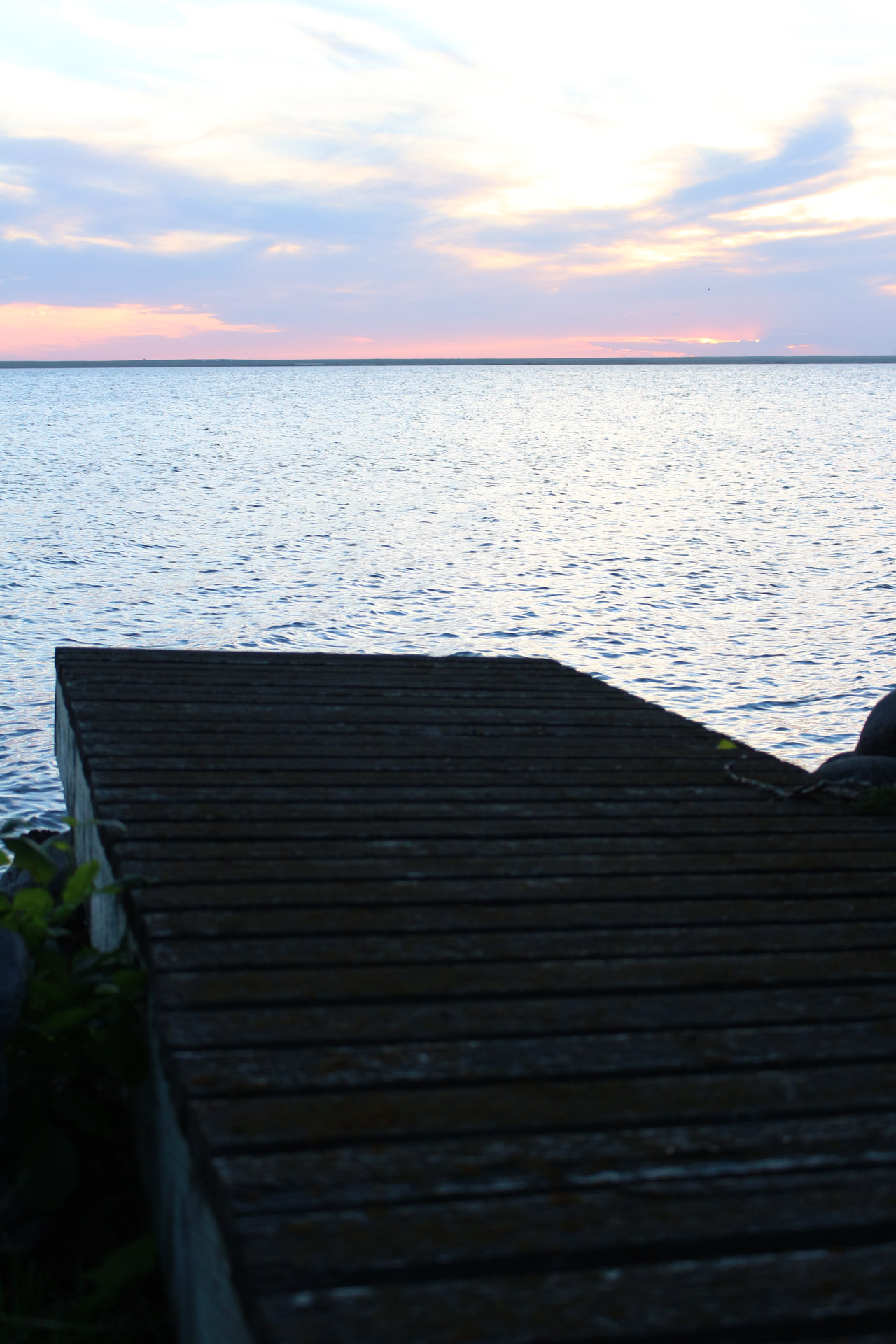 sunset lake dock free photo