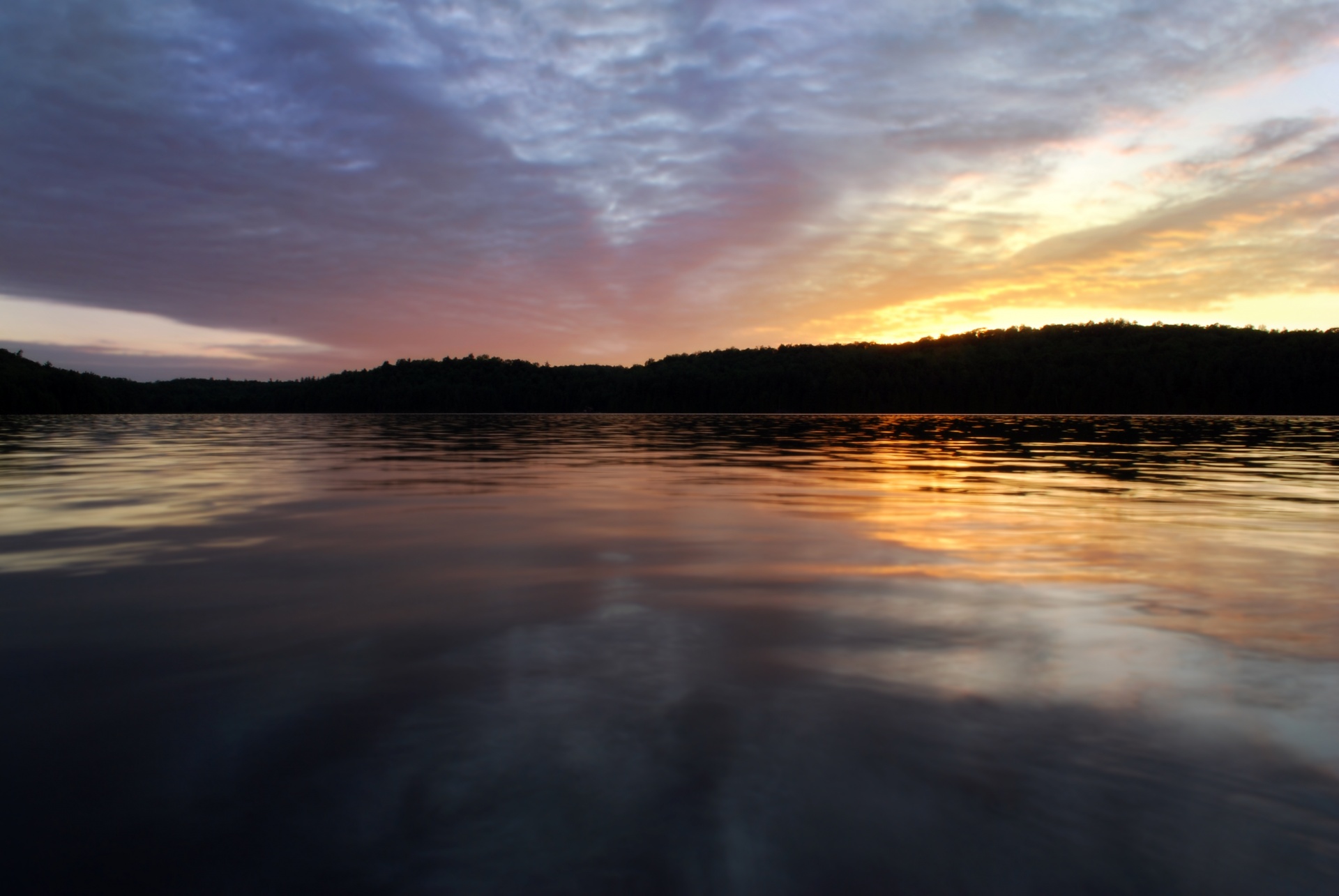 sunset lake canada free photo
