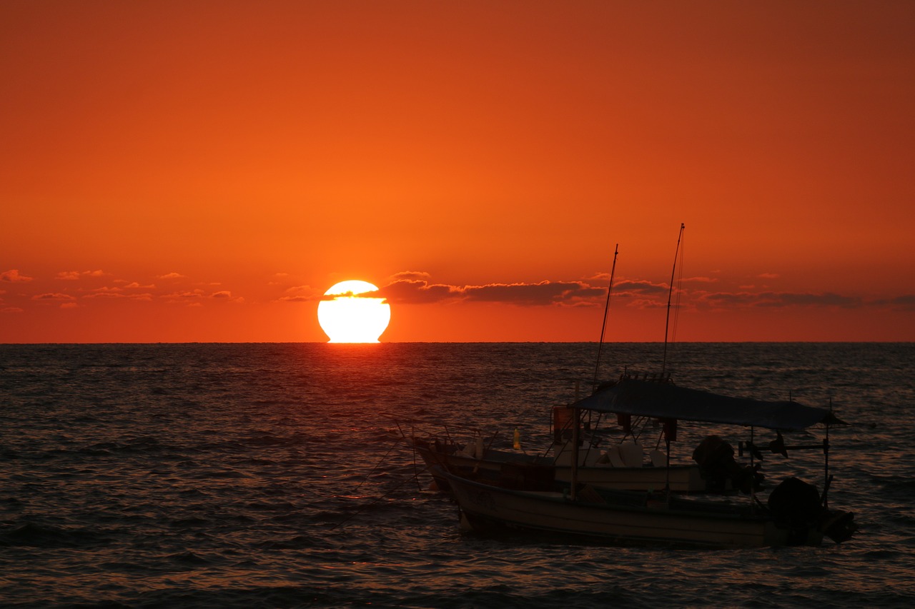 sunset mexico sunset fishing boat free photo