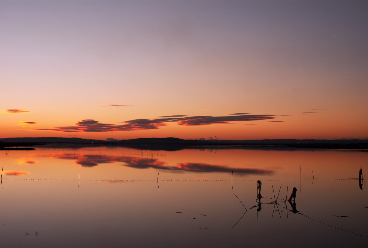 sunset reflection water free photo