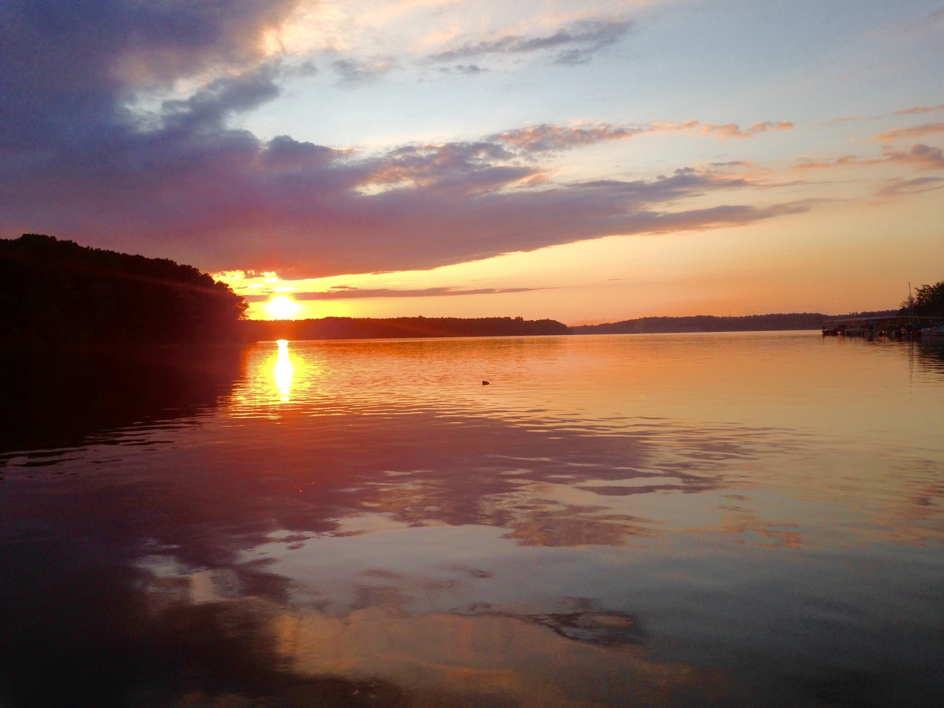 sunset lake water free photo