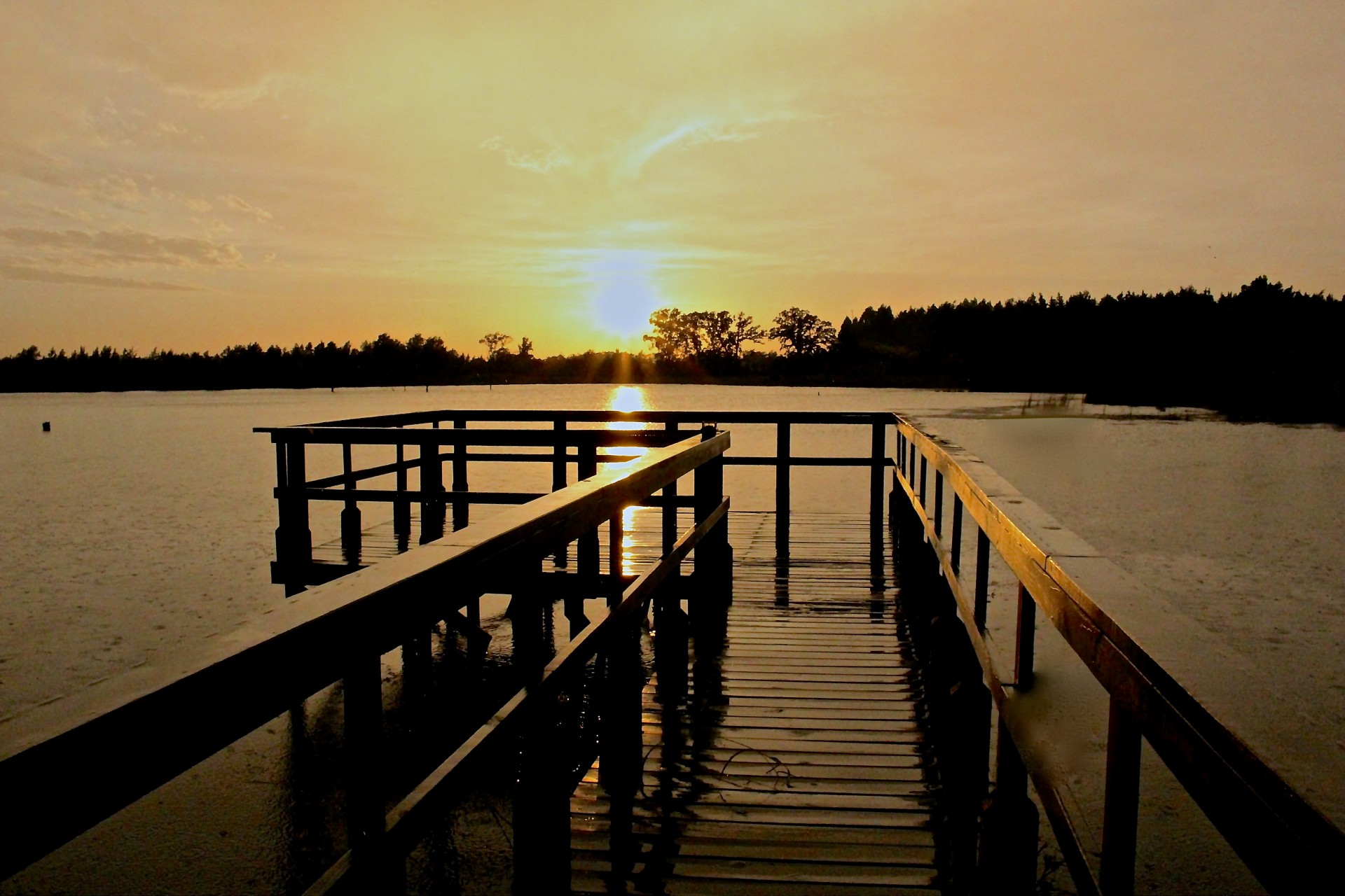 water lake sunsets free photo