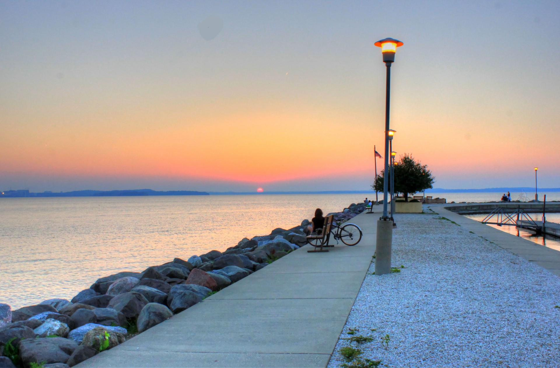 sunset landscape girl free photo