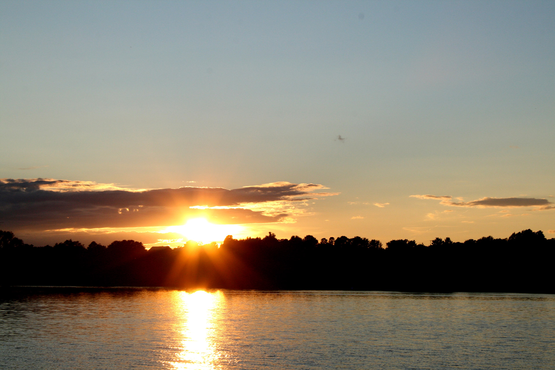 sunset clouds water free photo