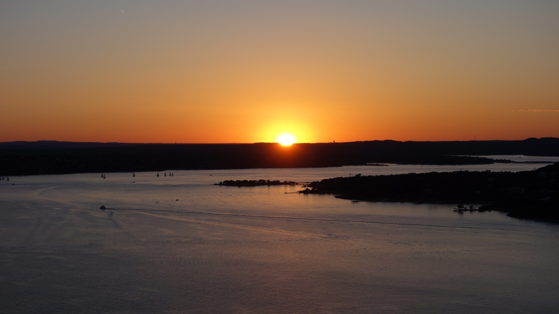 sunset lake travis austin free photo
