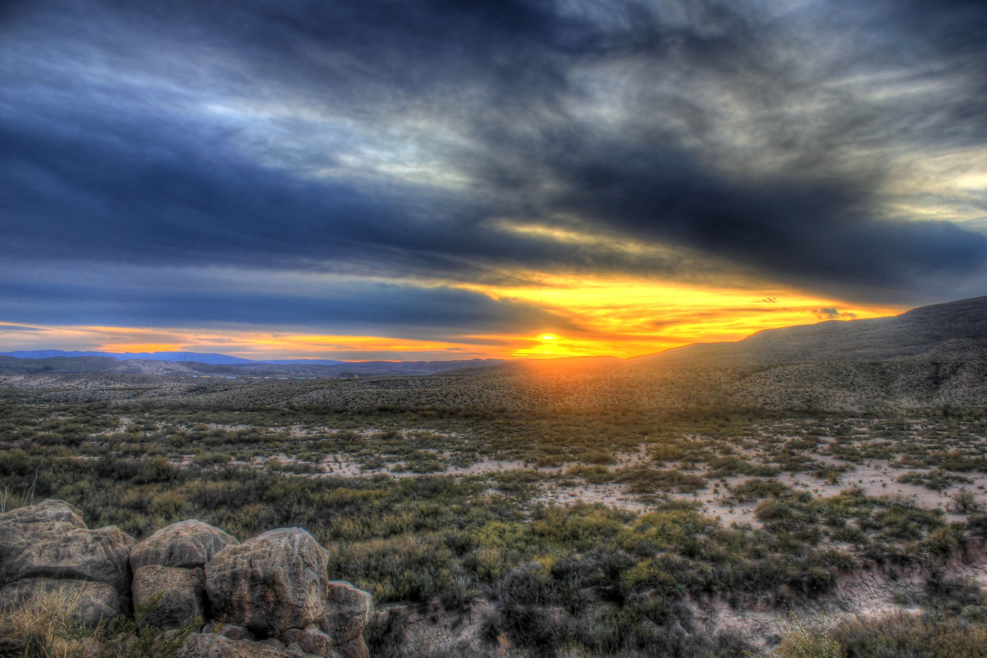 sunset desert hills free photo