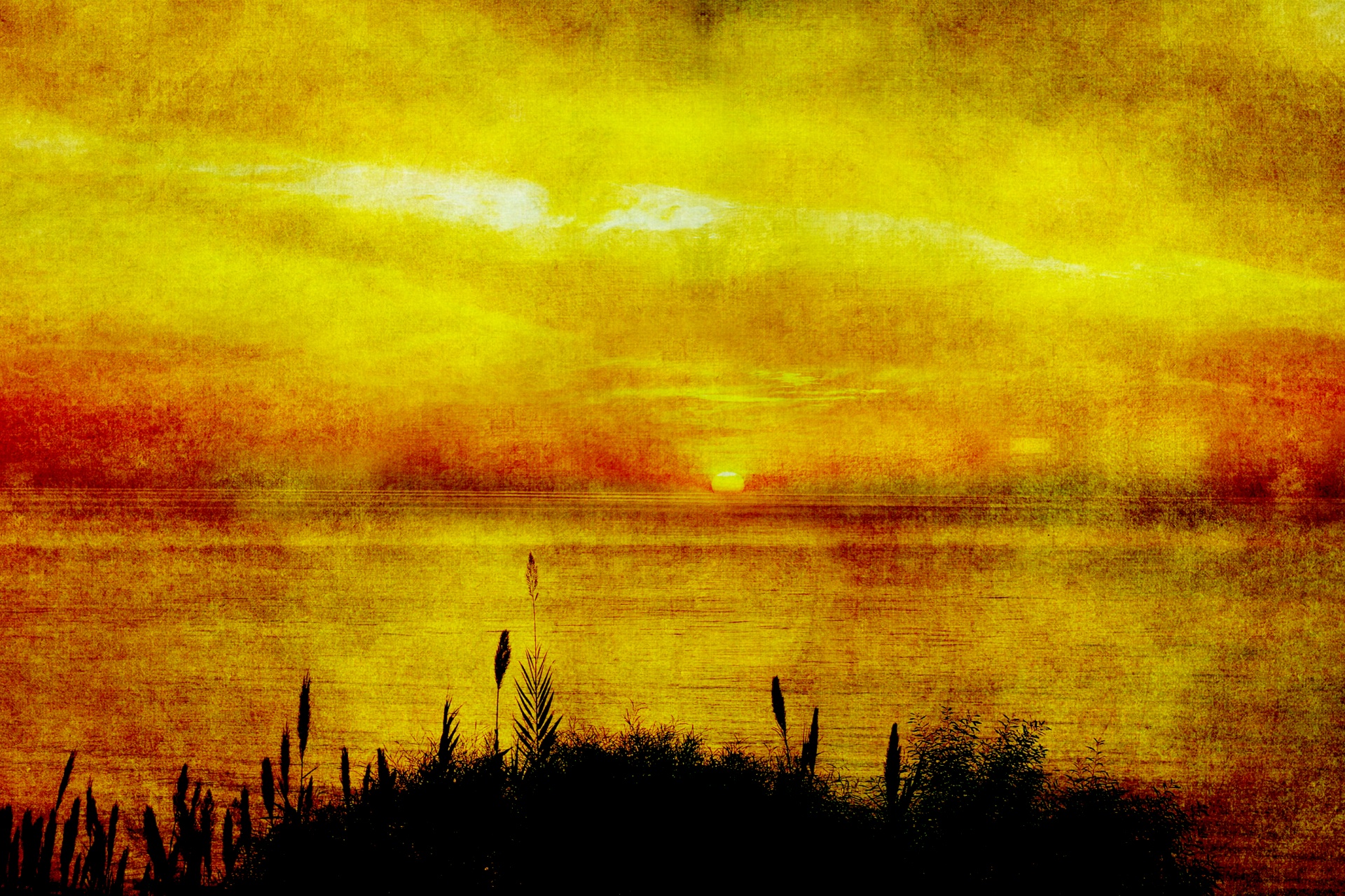sunset sunrise painting free photo