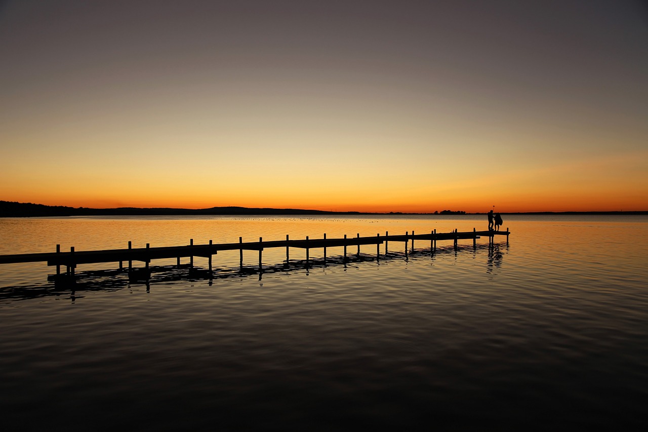 sunset sea blue hour abendstimmung free photo