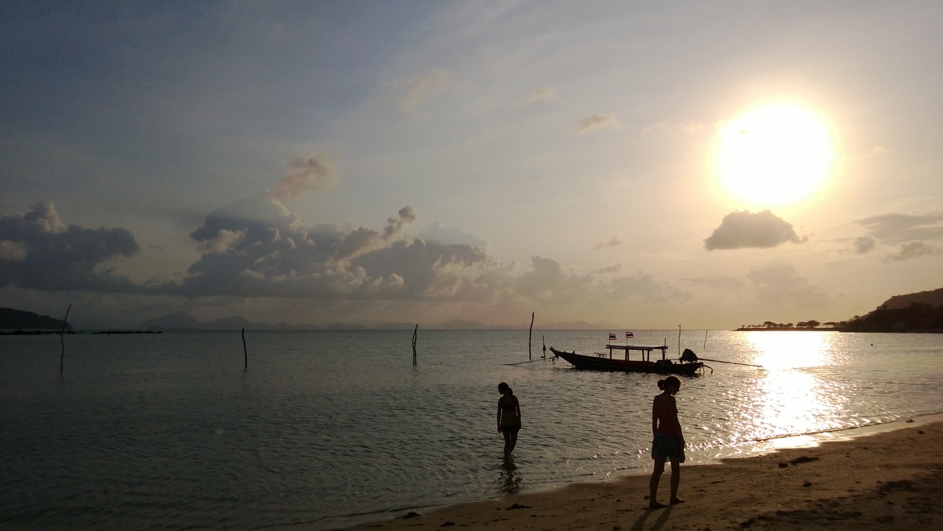 silhouette beach sunset free photo