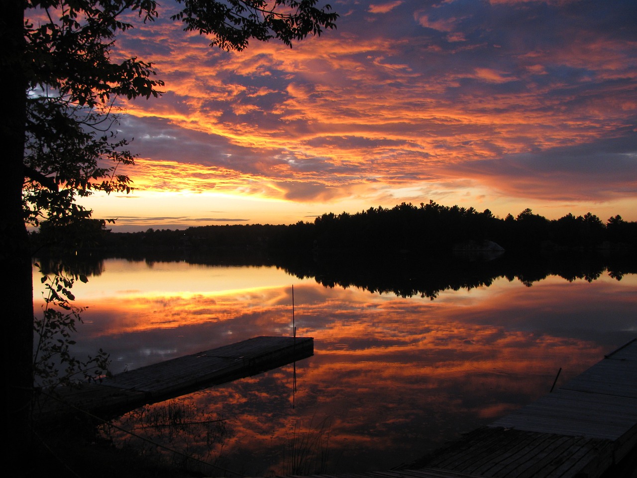 sunset sky clouds reflections free photo