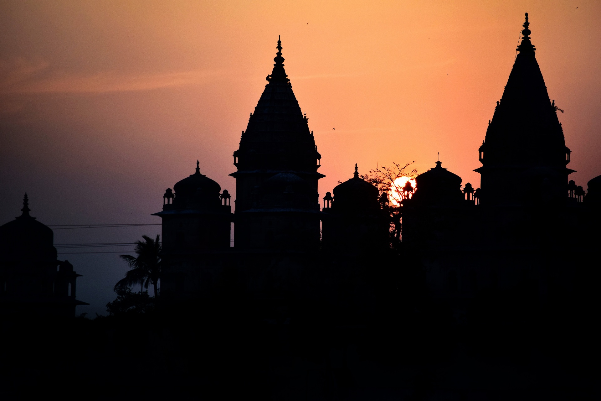 sunset temples glow free photo