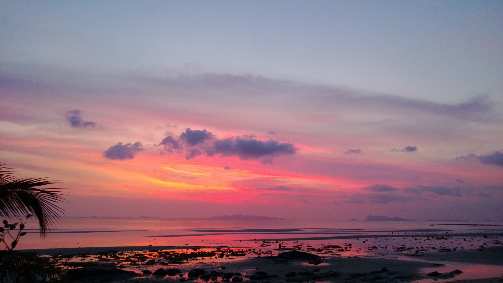 sunset red sky samui free photo