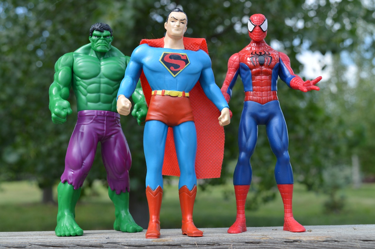 superheroes incredible hulk superman free photo