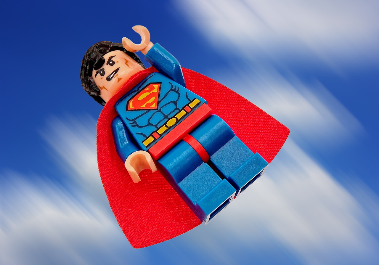 superman lego superhero free photo